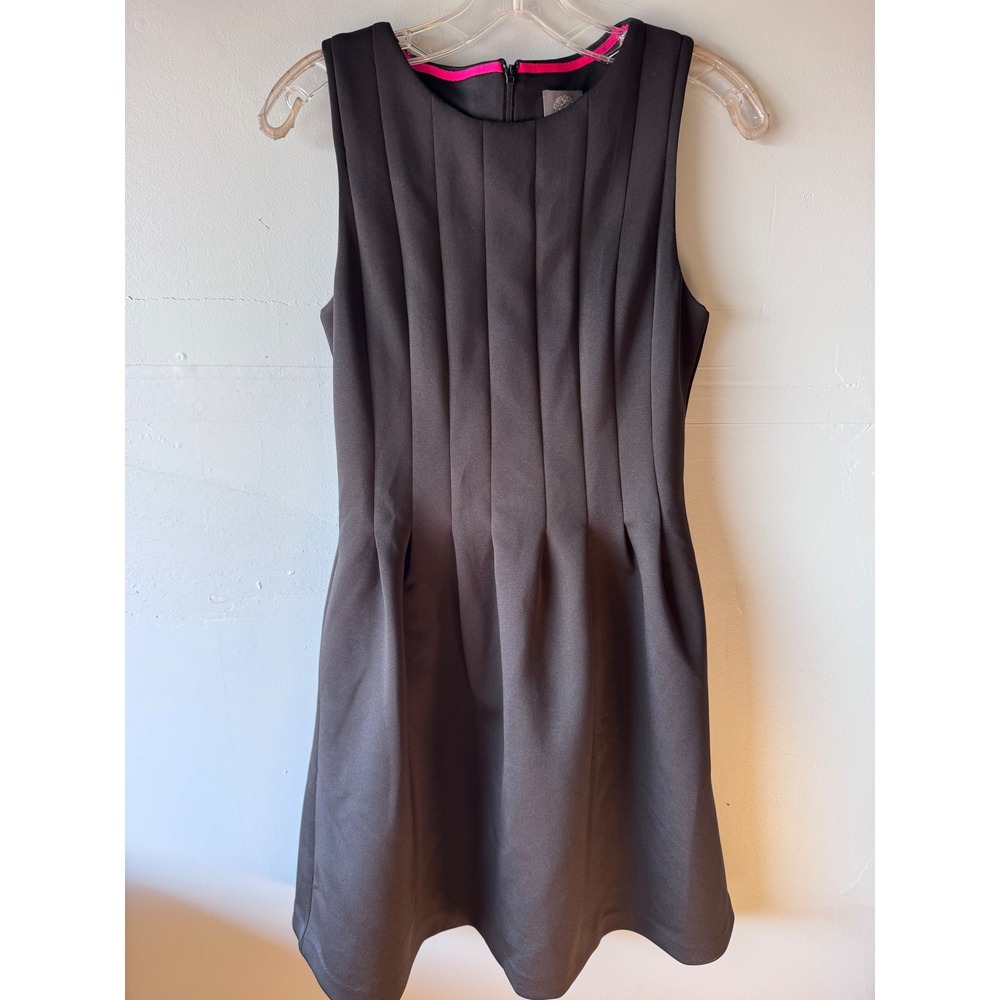 Vince Camuto Black Sleeveless Fit and Flare Scuba Dress with Pockets Size 8